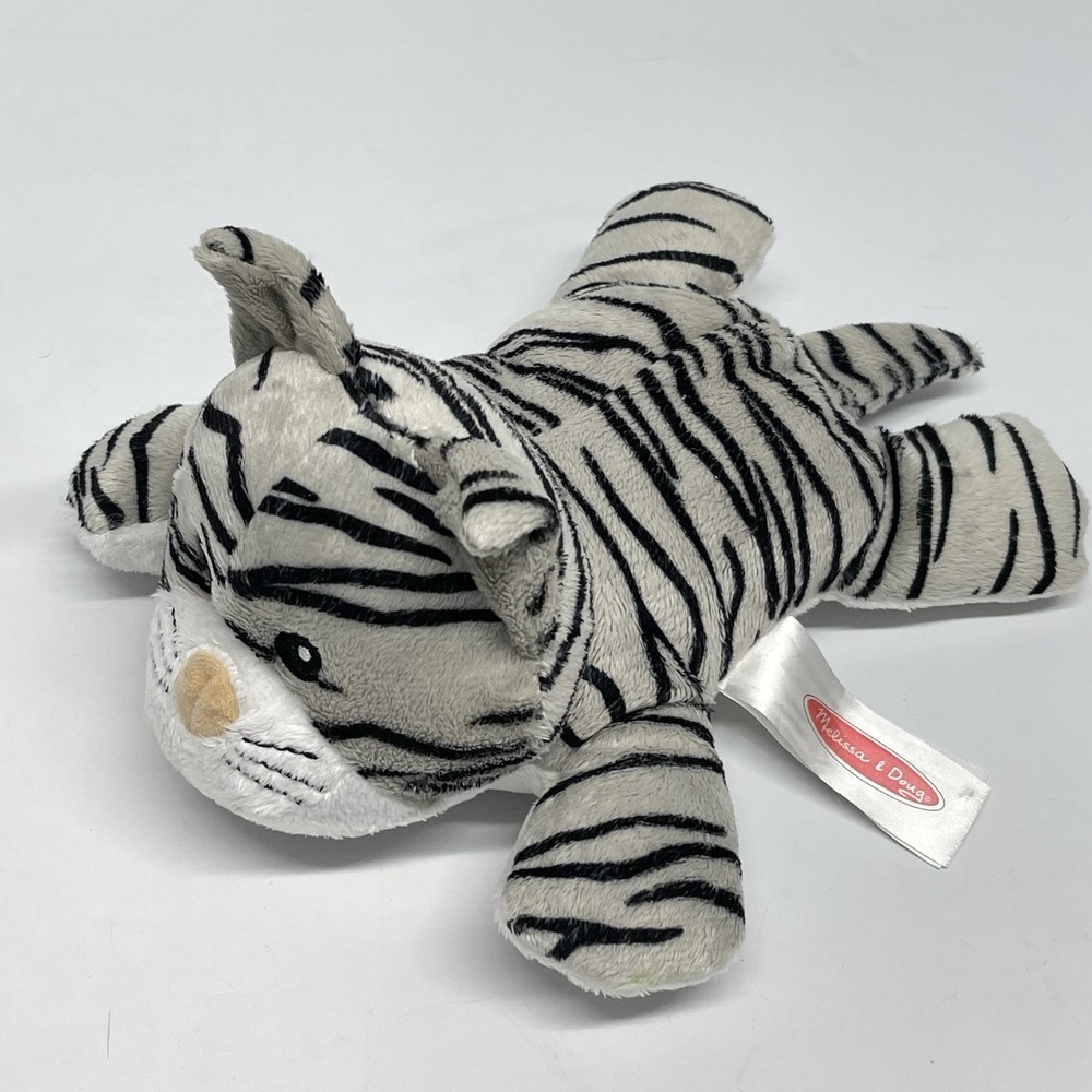 Melissa & Doug Gray & Black Striped Kitty Tiger Cat Kitten Plush 9" Kids 3+